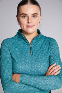 Emma Signature Sunshirt | Green Equieire Print