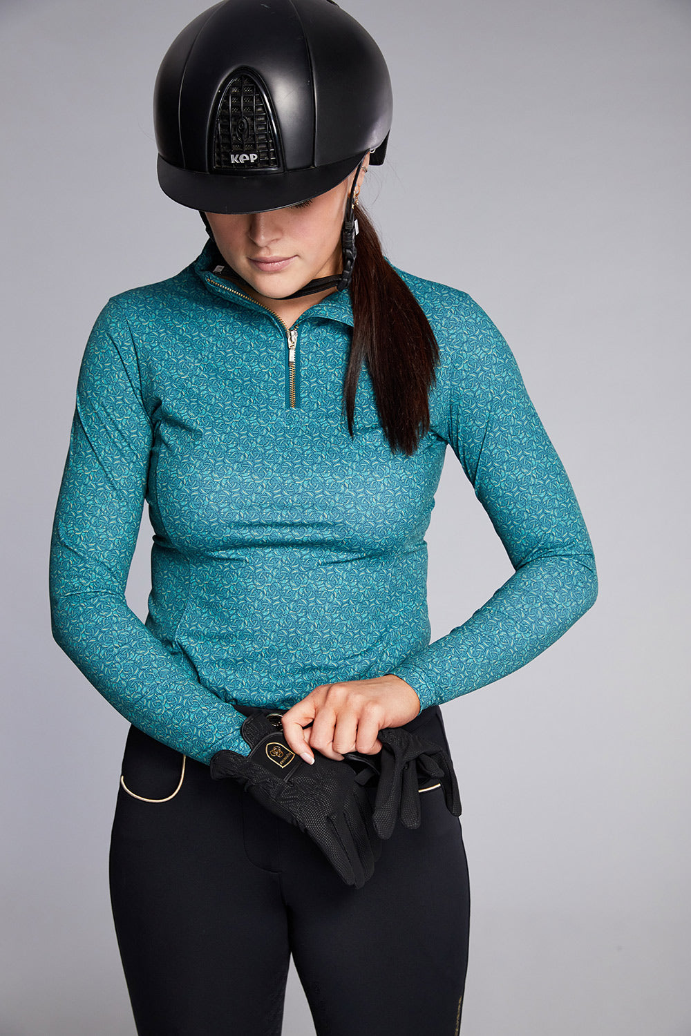 Emma Signature Sunshirt | Green Equieire Print