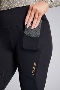 EVE Compression Riding Tights - Black Knee-grip