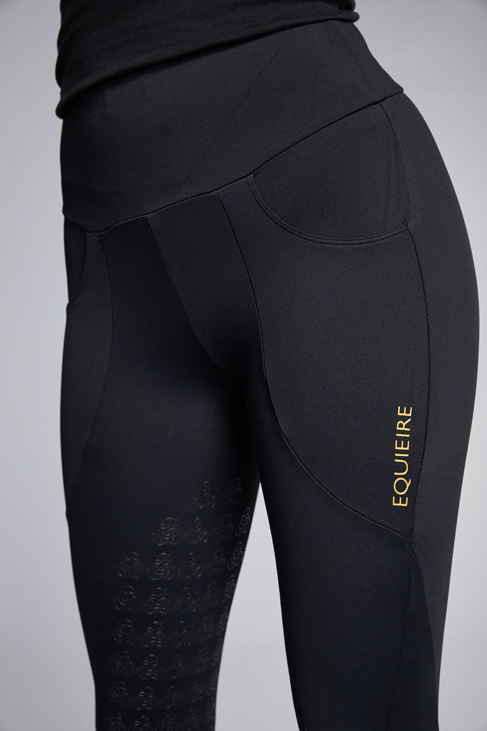 EVE Compression Riding Tights - Black Knee-grip