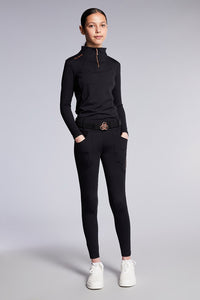 Ava Kids Riding Leggings Black with Rose Gold