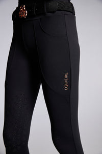 Ava Kids Riding Leggings Black with Rose Gold