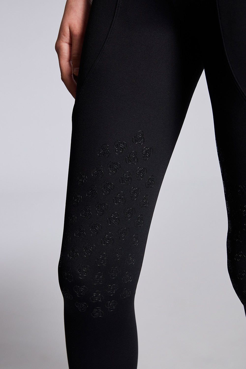 Ava Kids Riding Leggings Black with Rose Gold