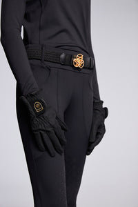 Ava Kids Riding Leggings Black with Rose Gold