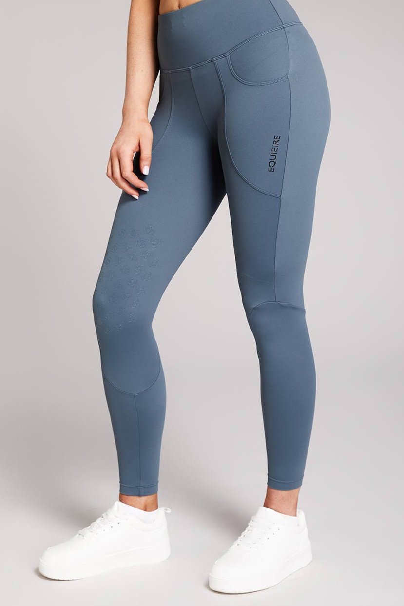Aisling |Cliff Grey Knee-grip Riding Leggings - Equieire
