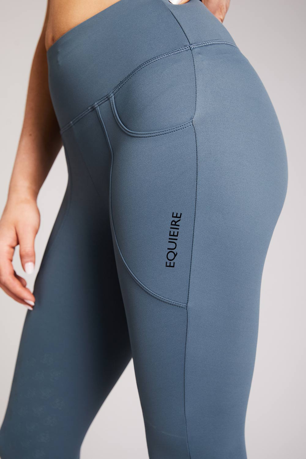 Aisling |Cliff Grey Knee-grip Riding Leggings - Equieire