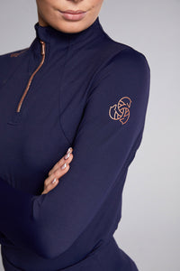 Navy Horse Riding Tops Long Sleeve 