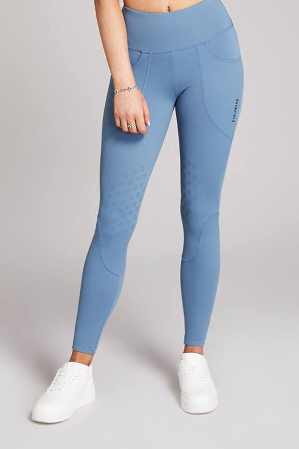 Aisling | Rainy Blue Knee-grip Riding Leggings - Equieire