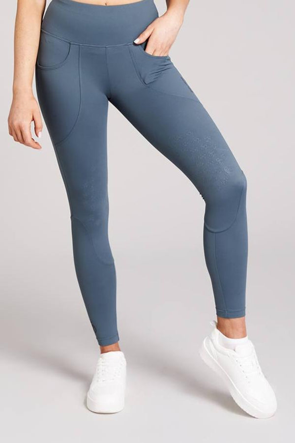 Aisling |Cliff Grey Knee-grip Riding Leggings - Equieire