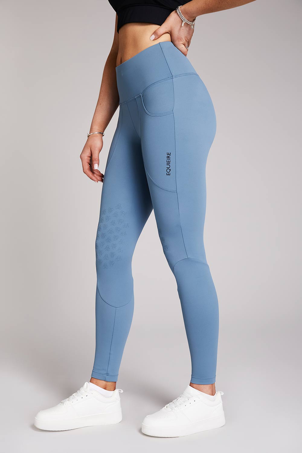 Aisling | Rainy Blue Knee-grip Riding Leggings - Equieire