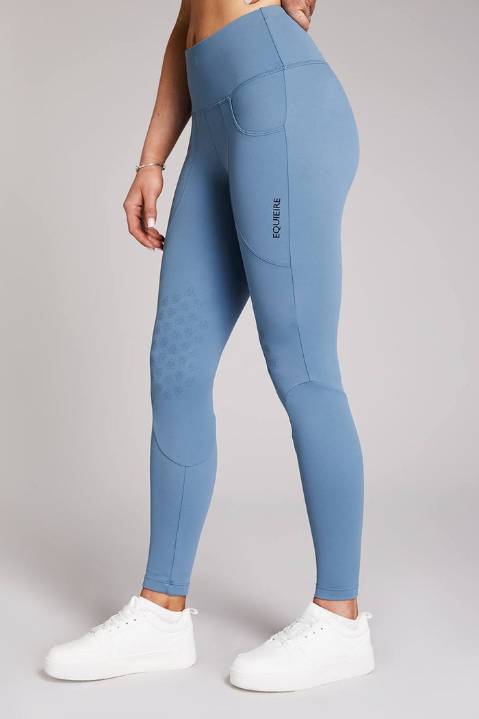 Aisling | Rainy Blue Knee-grip Riding Leggings - Equieire