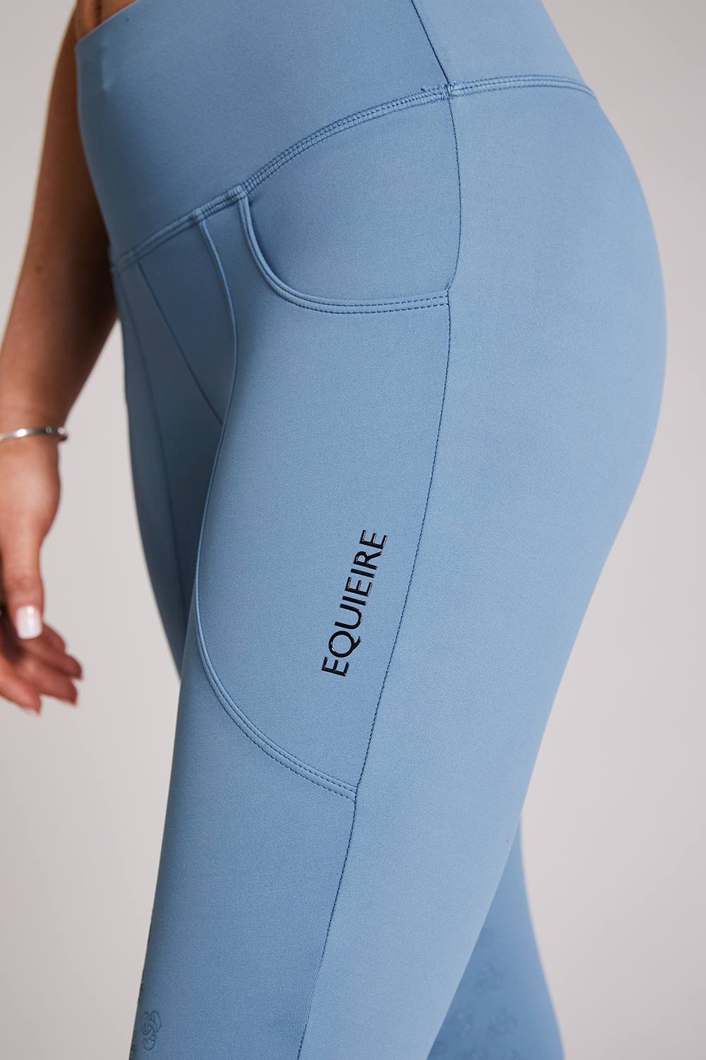 Aisling | Rainy Blue Knee-grip Riding Leggings