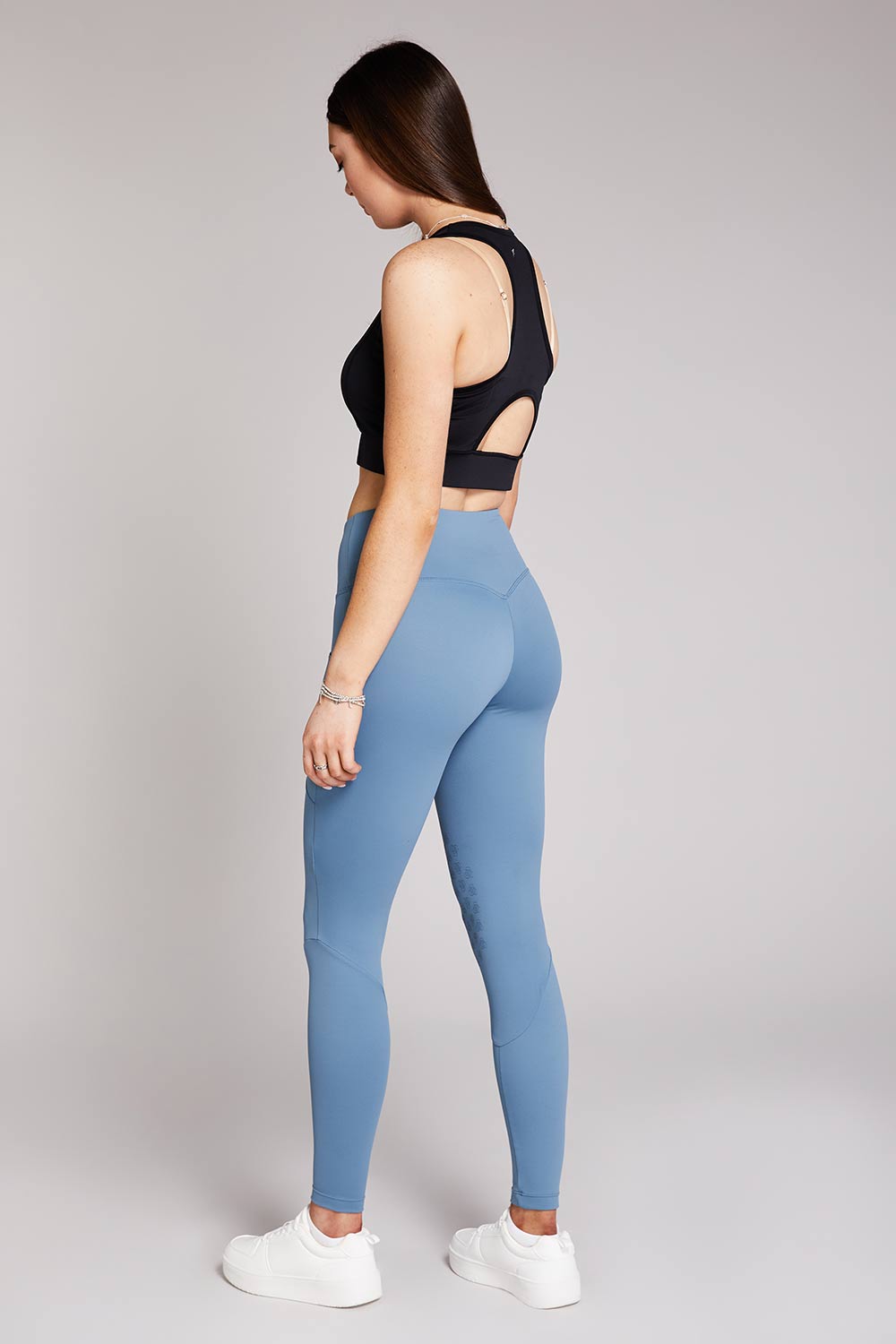 Aisling | Rainy Blue Knee-grip Riding Leggings - Equieire