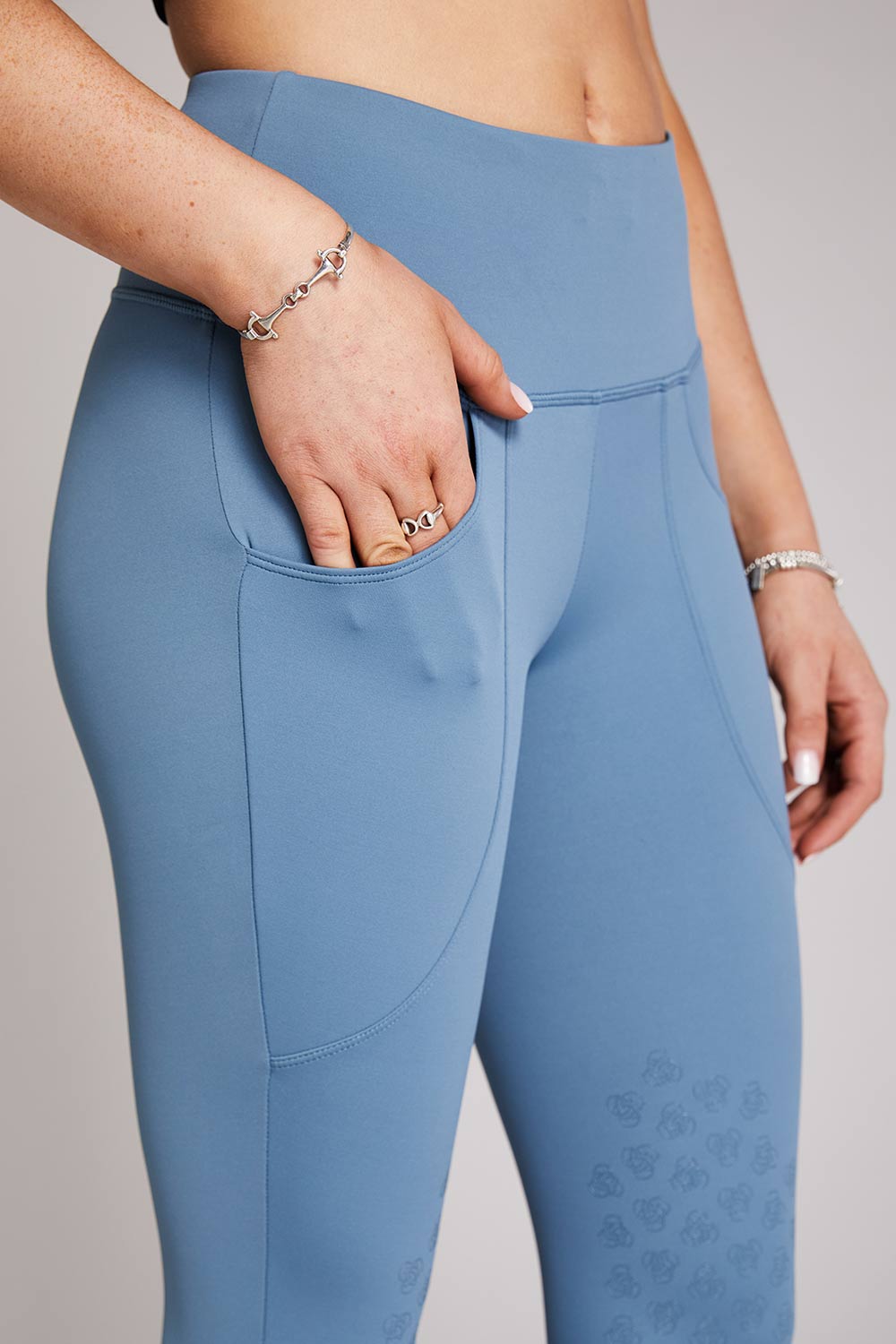 Aisling | Rainy Blue Knee-grip Riding Leggings