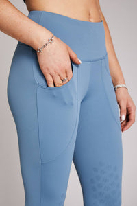 Aisling | Rainy Blue Knee-grip Riding Leggings - Equieire