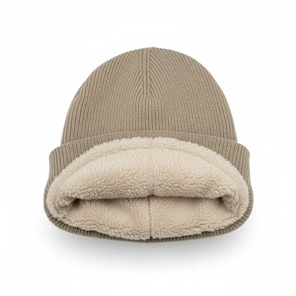 Winter Beanie | Camel Fleece-Lined